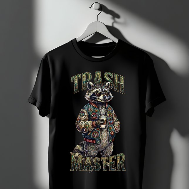 Trash Panda Raccoon Coffee Mosaic Art T-Shirt (Creator Uploaded)