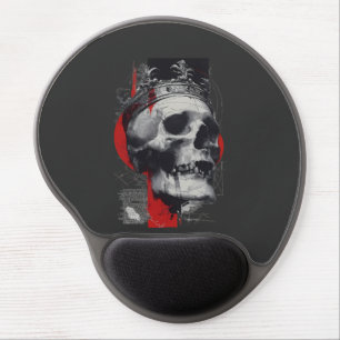 Trash Polka Crown Skull Red Black Grunge Mousepad
