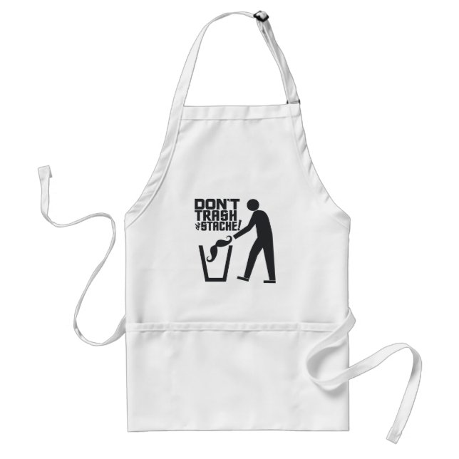 Trash Stache apron - choose style & color (Front)