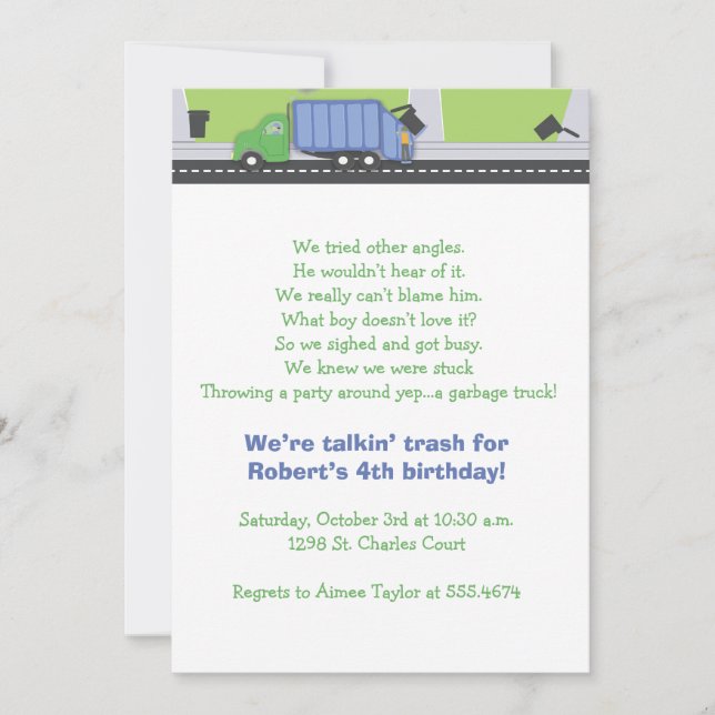 Trash Talking Birthday Invitation (Front)