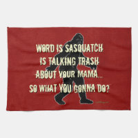 Trash Talking Sasquatch Funny Golf Towel