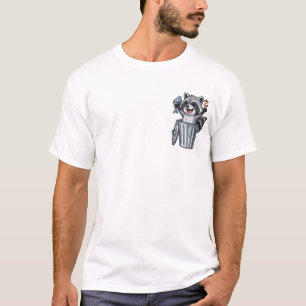 Trash Treasure Triumph – Cheerful Raccoon Cartoon T-Shirt
