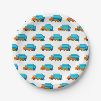 Trash Truck and Garbage Cans Kids Party Paper Plates
