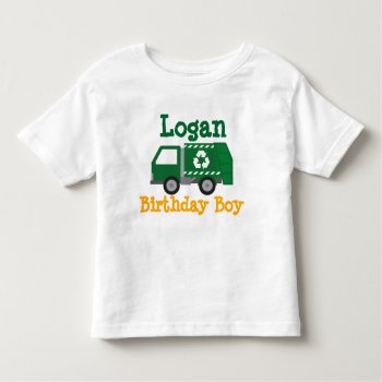 Trash Truck Birthday Toddler T-shirt by PrinterFairy at Zazzle