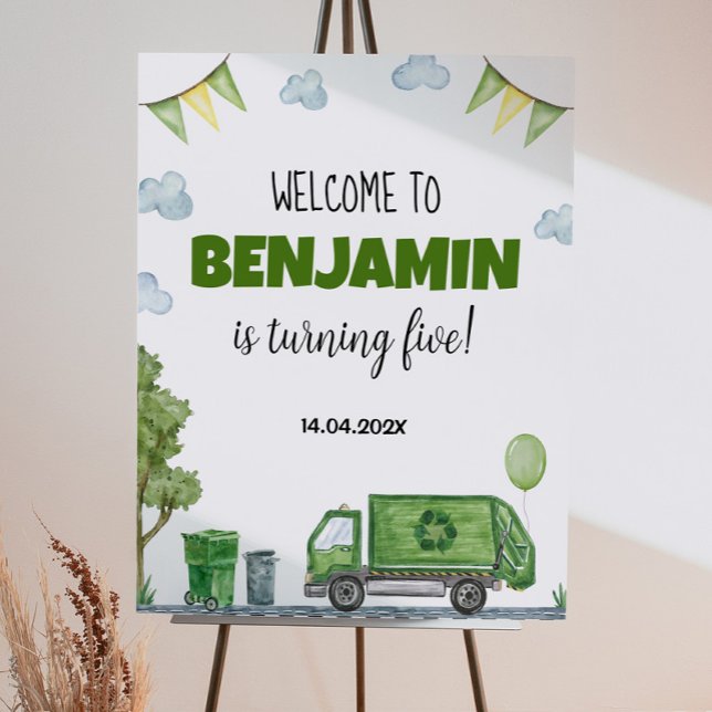 Trash Truck Birthday Welcome Sign (Creator Uploaded)