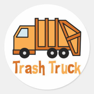 Trash Truck Classic Round Sticker