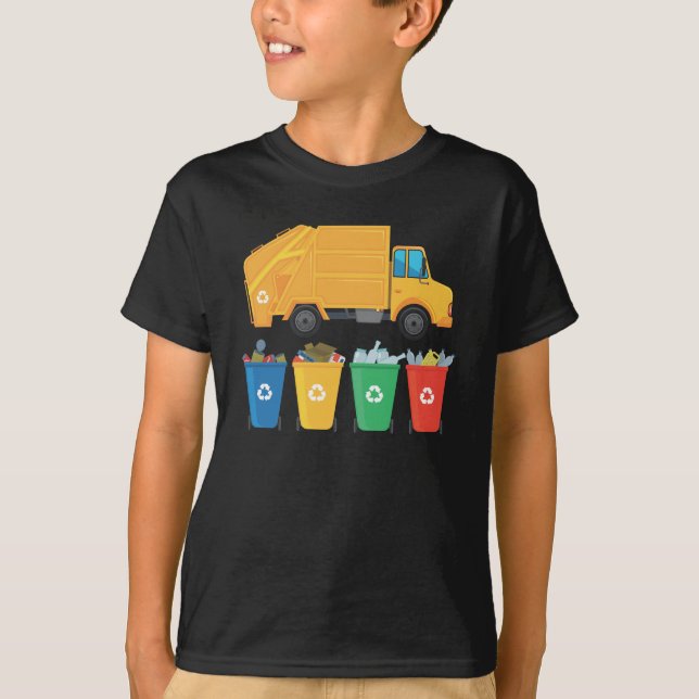 Trash Truck Garbage Recycling Waste Management Car T-Shirt (Front)