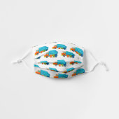 Trash Truck Kids Face Mask with Blue Garbage Truck (Front, Unfolded)