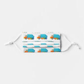Trash Truck Kids Face Mask with Blue Garbage Truck (Front, Folded)
