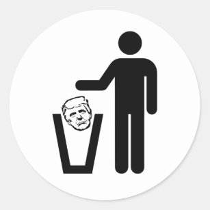 trash trump classic round sticker