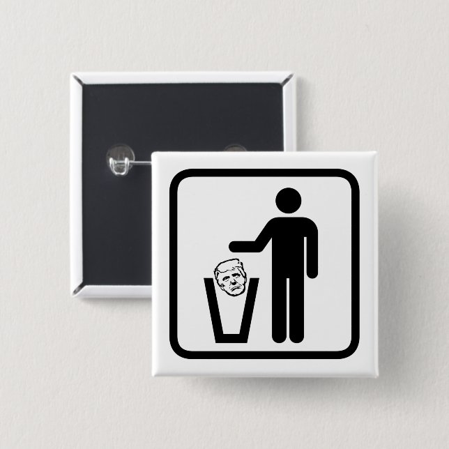 trash trump sign button (Front & Back)