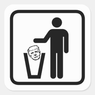 trash trump sign square sticker