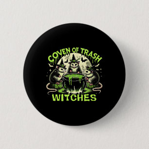 Trash Witches Opossum Spooky Halloween Button
