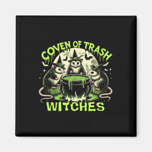 Trash Witches Opossum Spooky Halloween Magnet