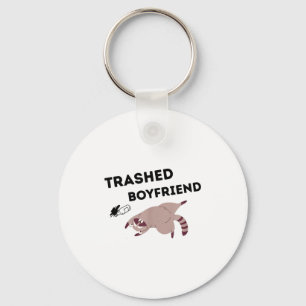 Trashed Boyfriend, Funny Trashed Panda Couples Pre Keychain