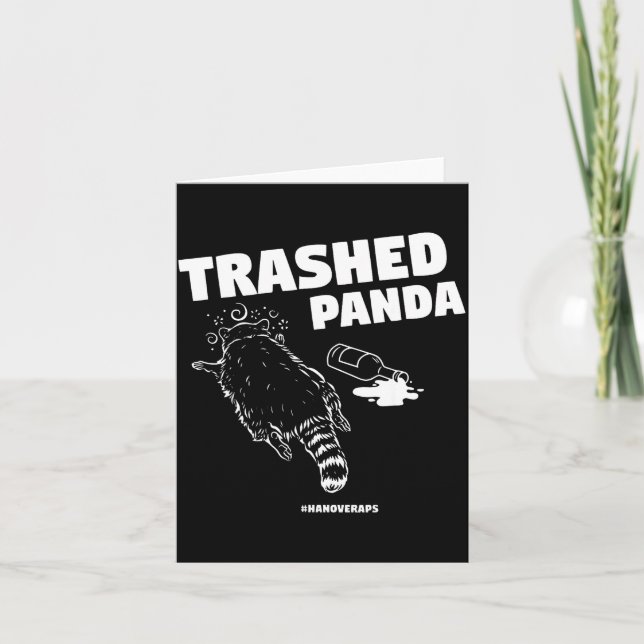 Trashed Panda Drunken Raccoon Funny Meme  Card (Front)
