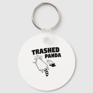 Trashed Panda, Funny Drunk Raccoon, Funny Trash Pa Keychain