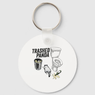 Trashed Panda, Funny Drunk Raccoon, Trash Panda Hu Keychain