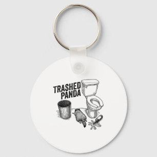 Trashed Panda, Funny Drunk Raccoon, Trash Panda Hu Keychain