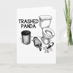 Trashed Panda Funny Drunk Racoon  Card