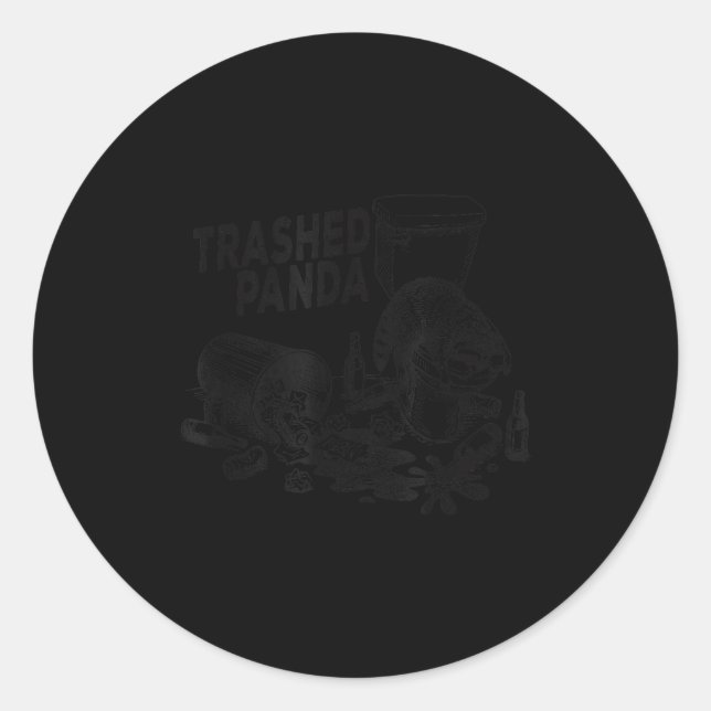 Trashed Panda Funny Drunk Racoon  Classic Round Sticker (Front)