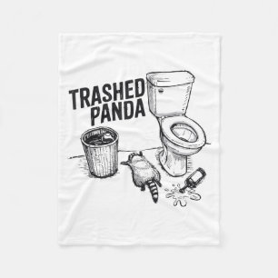 Trashed Panda Funny Drunk Racoon Fleece Blanket