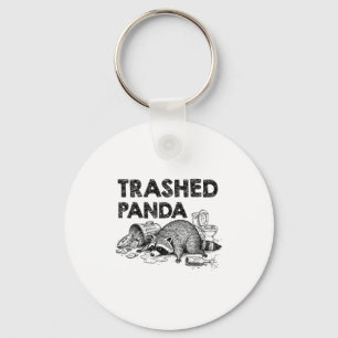 Trashed Panda Funny Drunk Racoon Gets Drunk Meme F Keychain