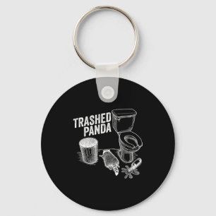 Trashed Panda Funny Drunk Racoon Keychain