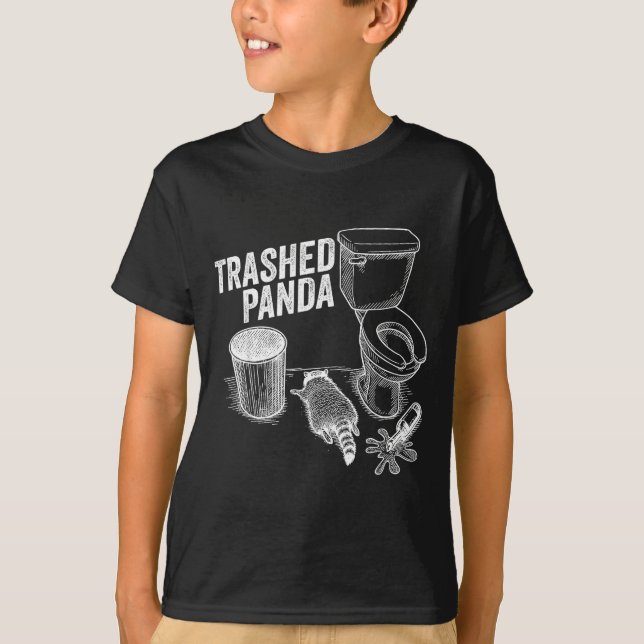 Trashed Panda Funny Drunk Racoon  T-Shirt (Front)