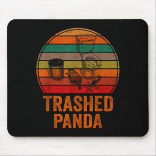 Trashed Panda Funny Drunk Racoon Vintage Funny Men Mouse Pad
