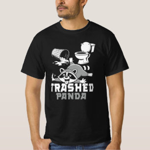 Trashed Panda Funny Raccoon Style Humor T-Shirt
