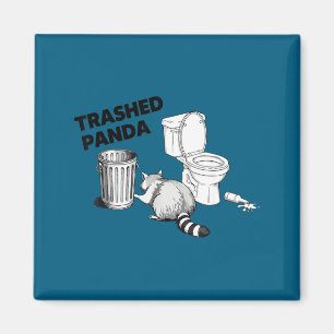 Trashed panda funny racoon humorous animal lover magnet