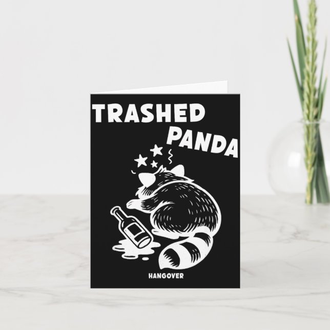Trashed Panda Hangover Social Media Crazy Drunk Ra Card (Front)