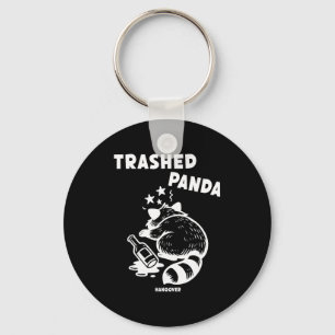 Trashed Panda Hangover Social Media Crazy Drunk Ra Keychain