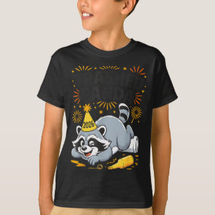 Trashed Panda New Year 2026 Funny Drunk Raccoon T-Shirt