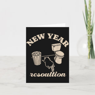 Trashed Panda New Year Resolution Funny Drunk Racc Card