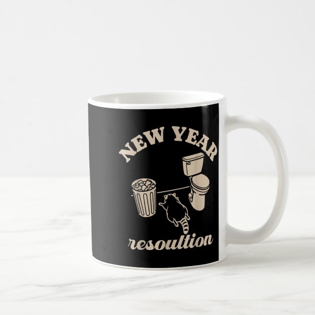 Trashed Panda New Year Resolution Funny Drunk Racc Coffee Mug (Right)
