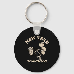 Trashed Panda New Year Resolution Funny Drunk Racc Keychain