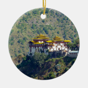 Trashigang Dzong - Eastern Bhutan Ceramic Ornament