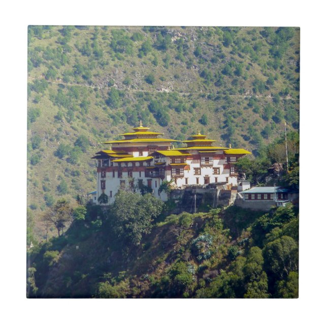 Trashigang Dzong - Eastern Bhutan, Hiamalaya, Asia Ceramic Tile (Front)