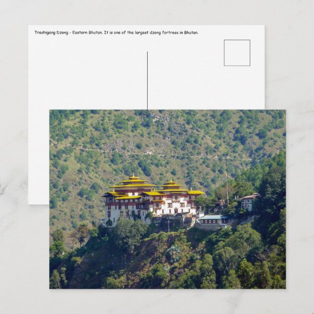 Trashigang Dzong - Eastern Bhutan Postcard (Front/Back)