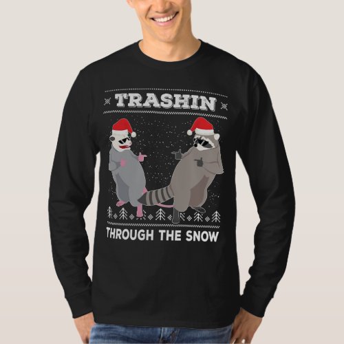 Trashin Through The Snow Garbage Gang Opossum Racc T_Shirt