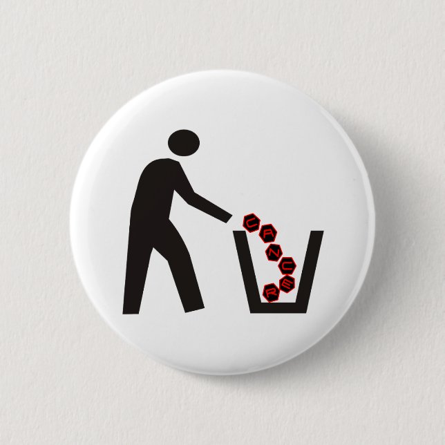 Trashing Cancer Button (Front)