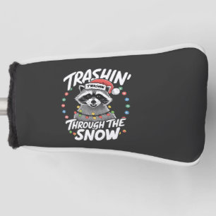 Trashing Through the Snow Funny Raccoon Christmas Golf Head Cover