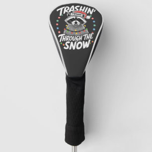 Trashing Through the Snow Funny Raccoon Christmas Golf Head Cover