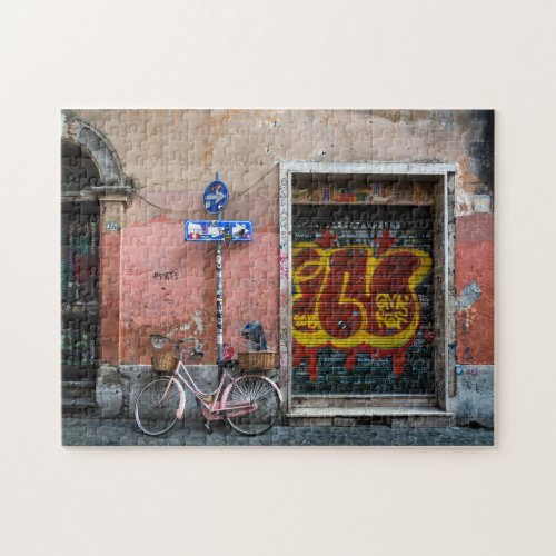 Trastevere Bicycle Colorful Door Jigsaw Puzzle