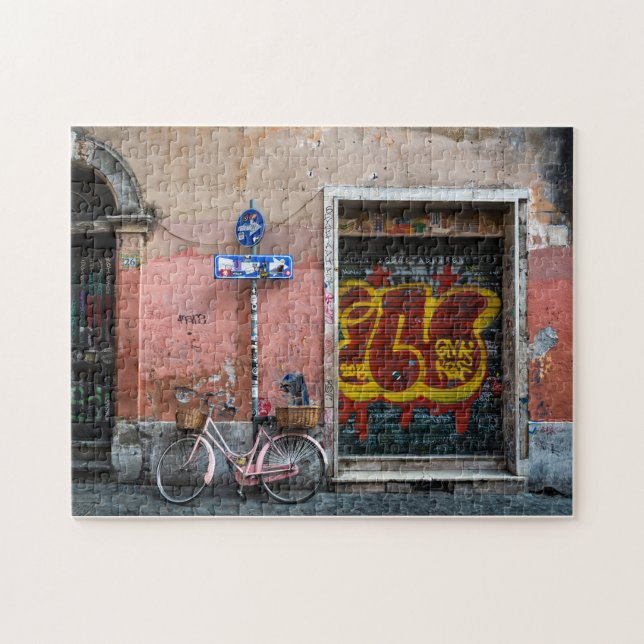 Trastevere Bicycle Colorful Door Jigsaw Puzzle (Horizontal)