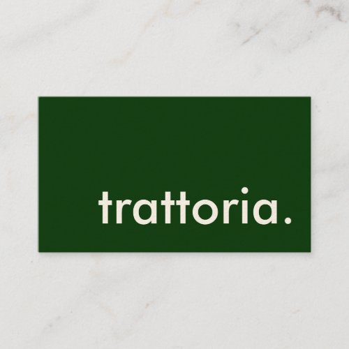 trattoria business card