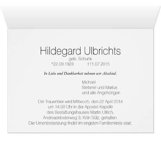 Trauerkarte Dogge (Inside Horizontal (Bottom))