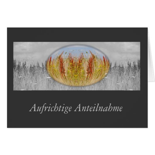 Trauerkarte Herbstwiese grau (Front Horizontal)